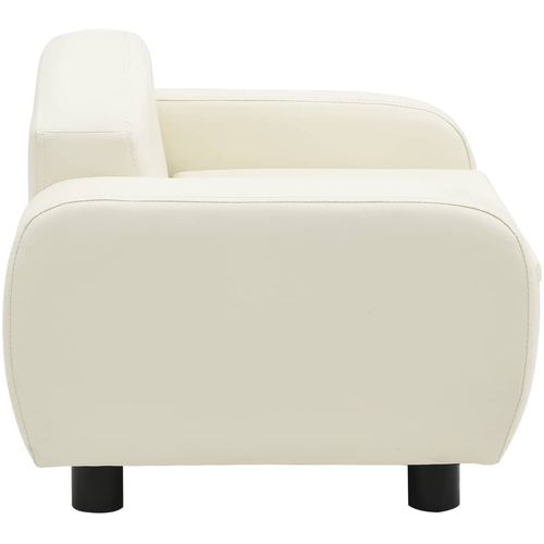 Sofa za pse krem-bijela 80 x 50 x 40 cm od umjetne kože slika 40