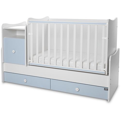 LORELLI TREND PLUS Modularni krevetić 4in1 s Mehanizmom Ljuljanja White/Baby Blue slika 1