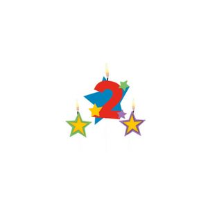 175204 Svjećica za tortu 2 Zvijezda 13cm