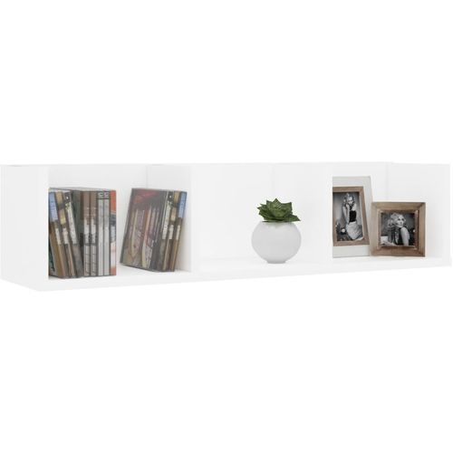 Zidna polica za CD-ove bijela 75 x 18 x 18 cm od iverice slika 19