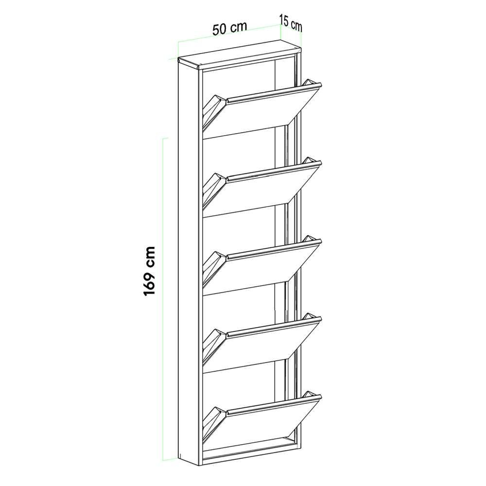 Kabinet za cipele - 5 komada, metalni, antracit boje slika 14