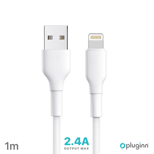 Data Kabl Pluginn PI-AL 2.4A USB na Lightning beli 1m slika 1