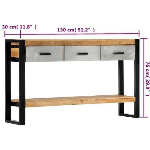 Konzolni stol od masivnog drva manga 130 x 30 x 76 cm slika 29