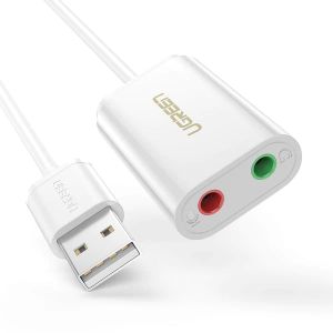 Adapter UGREEN, USB-A na 3.5mm, bijeli, 15cm