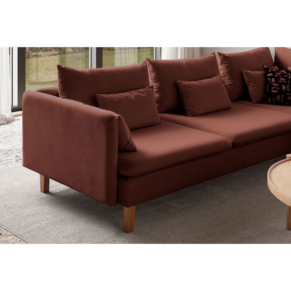 Ugaona Sofa Flexy L - boja: crvena pločica slika 4