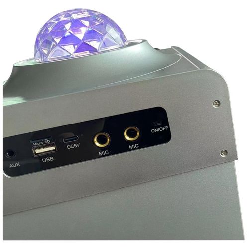 N-Gear karaoke Disco STAR 710, 50W, LED svjetla, LASER, 2*žič mikrofon, srebrni slika 3