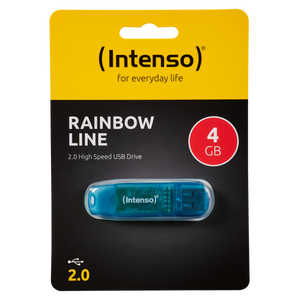 (Intenso) USB Flash drive 4GB Hi-Speed USB 2.0, Rainbow Line, PLAVI - USB2.0-4GB/Rainbow