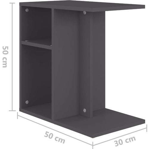 Bočni stolić sivi 50 x 30 x 50 cm od iverice slika 8