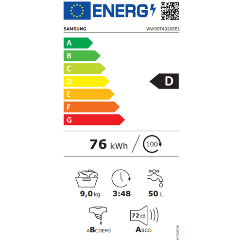 Samsung perilica rublja WW90T4020EE1LE slika 2