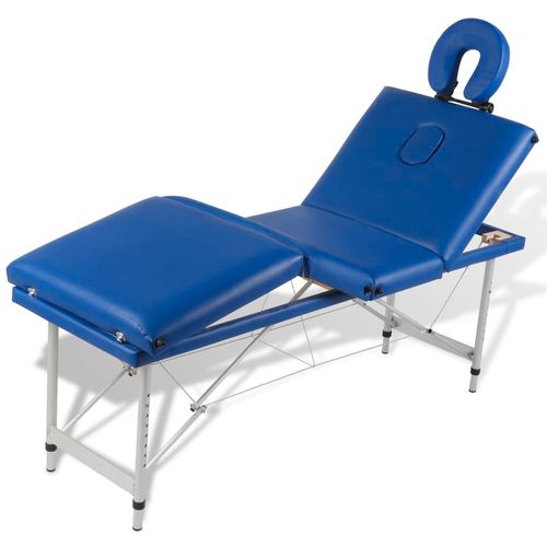 Plavi sklopivi masažni 4 - dijelni stol s aluminijskim okvirom slika 30