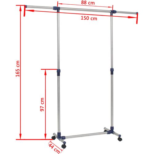 Podesivi stalak za odjeću od nehrđajućeg čelika 165x44x150 cm slika 37