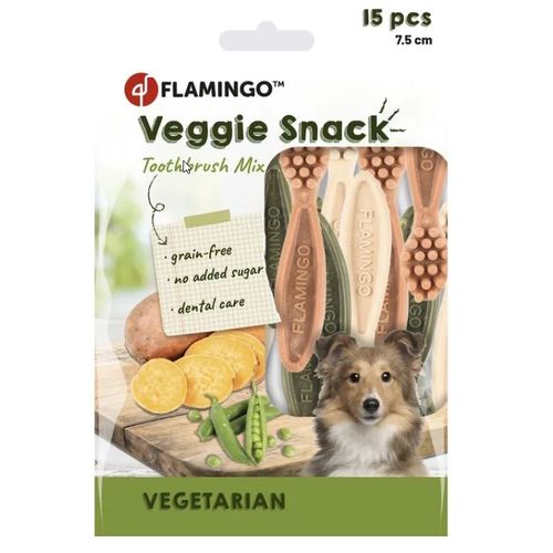 VEGGIE SNACK MIX ČETKICA ZA ZUBE 15kom 7,5cm slika 1