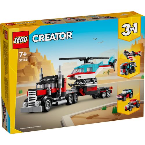 LEGO® CREATOR 31146 Kamion s ravnom prikolicom i helikopter slika 6