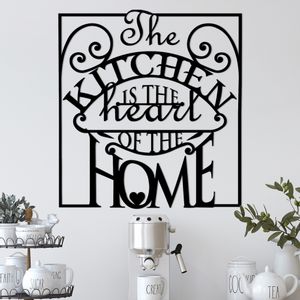 Wallity The Kitchen Is The Heart Of The Home Black Decorative Metal Wall Accessory