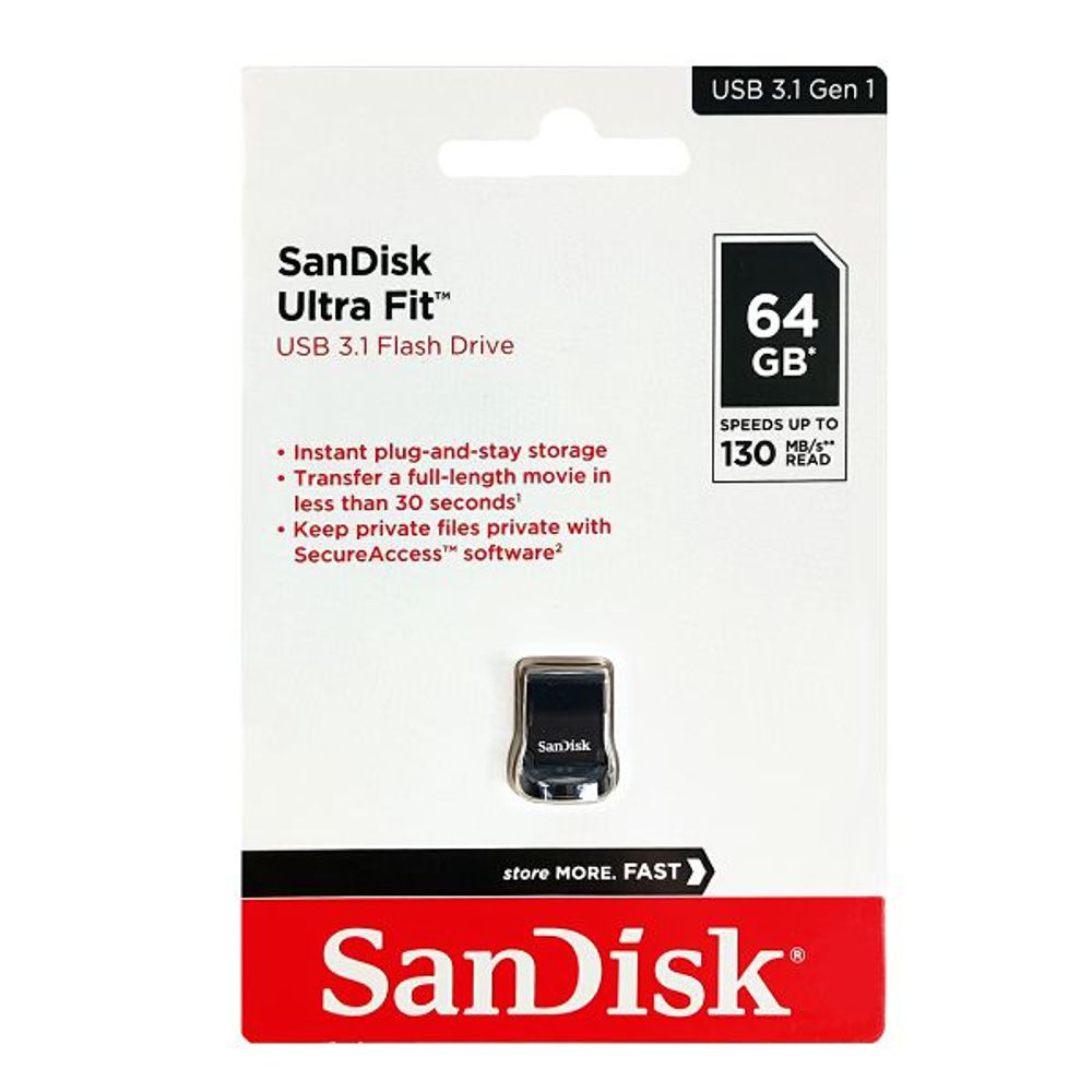SANDISK USB 3.1 FLASH DRIVE ULTRA FIT 64GB slika 1