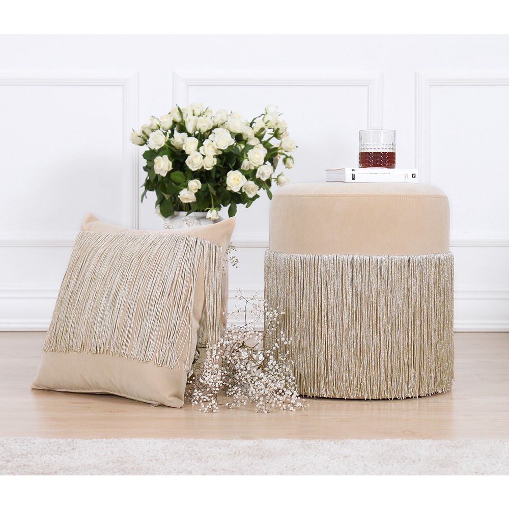Merkur - Cream Cream Pouffe slika 6