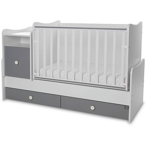 LORELLI TREND PLUS Modularni krevetić 4in1 s Mehanizmom Ljuljanja White/Stone Grey slika 1