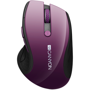 CANYON 2.4Ghz wireless mouse, optical tracking - blue LED, 6 buttons, DPI 1000/1200/1600, Purple pearl glossy