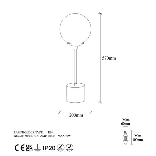 Globo - 13061 White Table Lamp slika 8