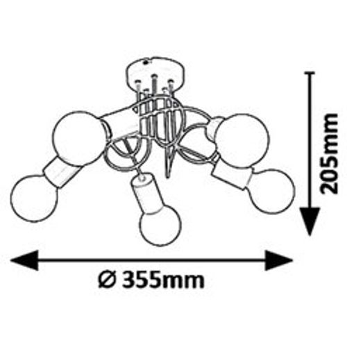 Rabalux Linett, plafonjera, E14 5X MAX 40W, multic slika 2