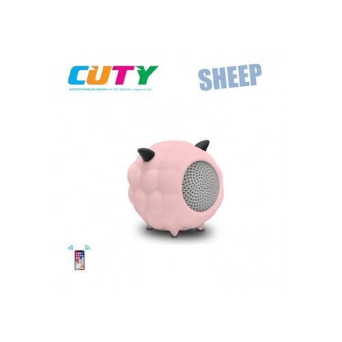 iDance zvučnik Bluetooth, gumirano kućište, ugrađeni punjač, rozi CUTY SHEEP slika 1