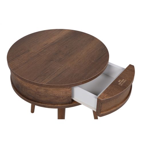 Yuvarlak - Walnut Walnut Side Table slika 8