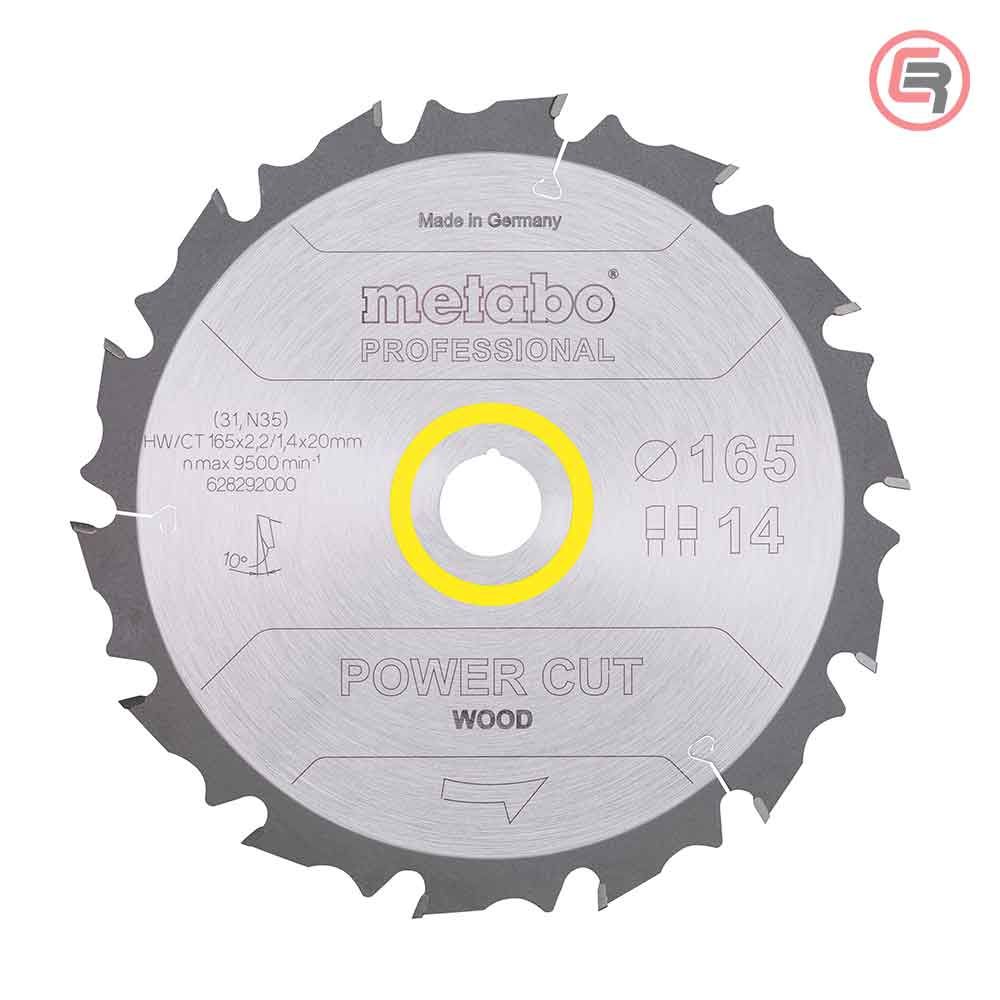 Metabo List Kružne Pile 165 × 2,2 / 1,4 × 20 / Z = 14 Power Cut Wood Professional – 628292000 slika 1