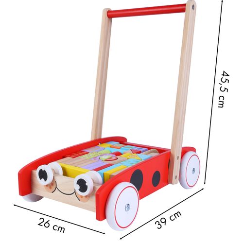 Ecotoys drvena guralica s kockicama 40kom. slika 5