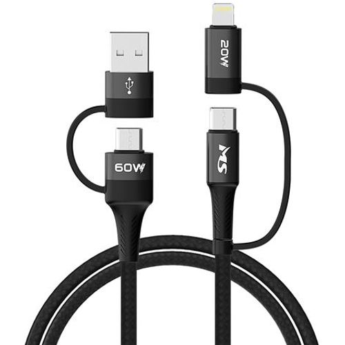 MS CABLE USB-A/C ->Type C/Lightning, 4-1, PD, 1m, MS, black slika 1
