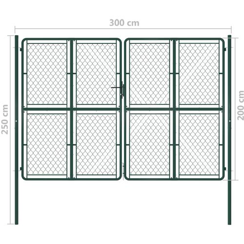 Vrtna vrata čelična 300 x 200 cm zelena slika 12