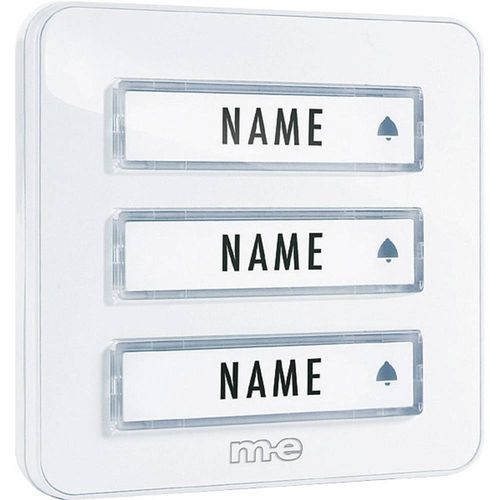 m-e modern-electronics KTA-3 W ploča za zvono  s natpisnom pločicom 3-struki bijela 12 V/1 A slika 1