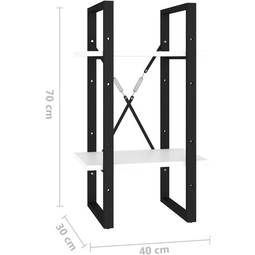 Ormarić za knjige s 2 razine bijeli 40 x 30 x 70 cm od iverice slika 7