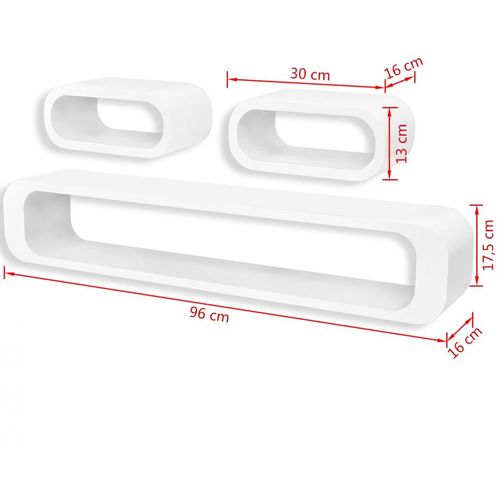 3 Bijele Zidne Kockaste Police od MDF-a za Knjige/DVD slika 31