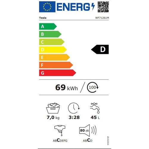 Tesla WF71261M Veš mašina 7 kg, 1200 rpm, Dubina 40 cm slika 3