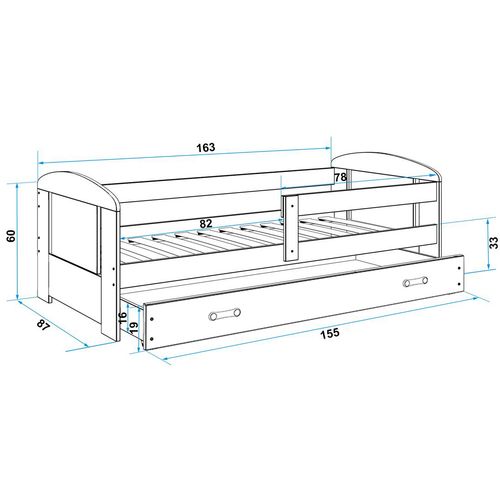 Drveni dječji krevet Filip 160*80cm - MAČKICA - bijeli slika 2