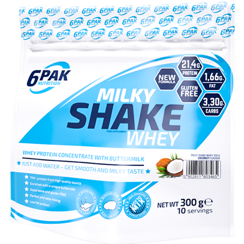 6Pak Milky Shake Whey 300 g Vanila slika 1