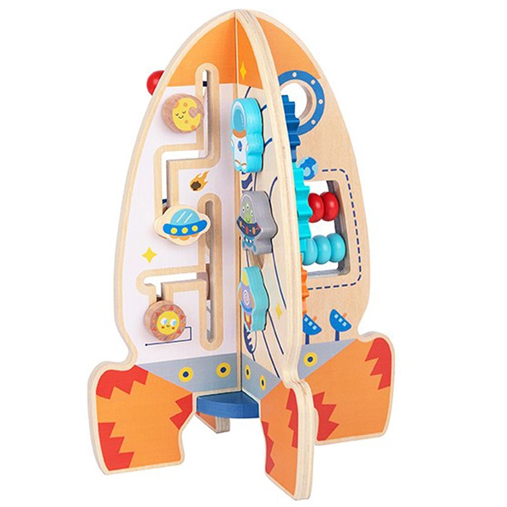 Tooky toy velika drvena obrazovna igračka, višenamjenska raketa slika 4