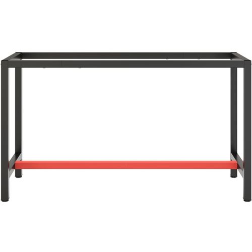 Okvir za radni stol mat crni i mat crveni 140x50x79 cm metalni slika 3