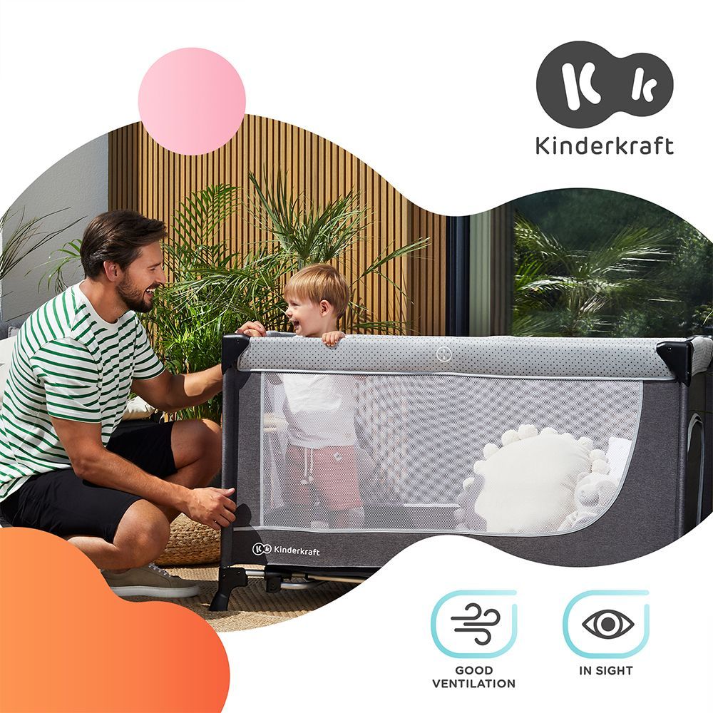 Kinderkraft Vikend krevetac LEODY, Grey slika 8