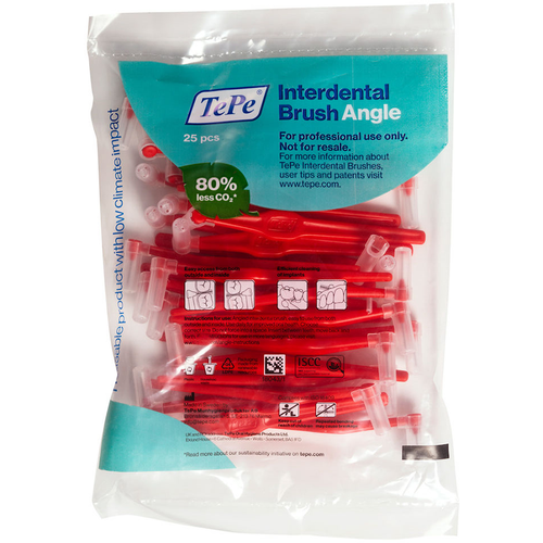 TePe Angle Interdentalne četkice kutne Crvene vel. 2 / 0,5 mm - multi-pack vrećica 25 kom slika 1