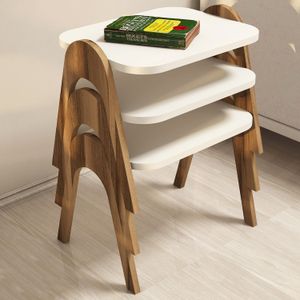 Paris - Orah, Krem Orah - Set Stolića za Kafu (3 Komada)