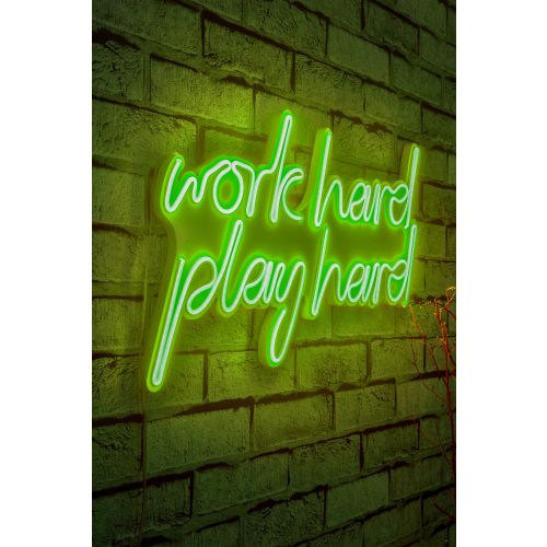 Wallity Ukrasna plastična LED rasvjeta, Work Hard Play Hard - Green slika 9