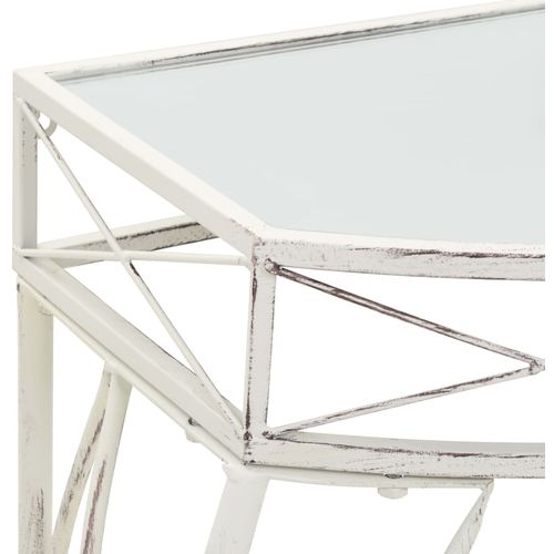 Bočni stolić u francuskom stilu metalni 82 x 39 x 76 cm bijeli slika 37