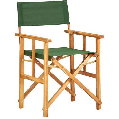 Redateljska stolica od masivnog bagremovog drva zelena slika 1
