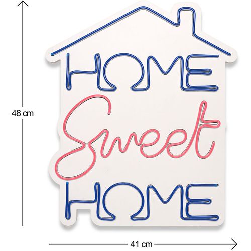 Wallity Ukrasna plastična LED rasvjeta, Home Sweet Home - Blue, Pink slika 5