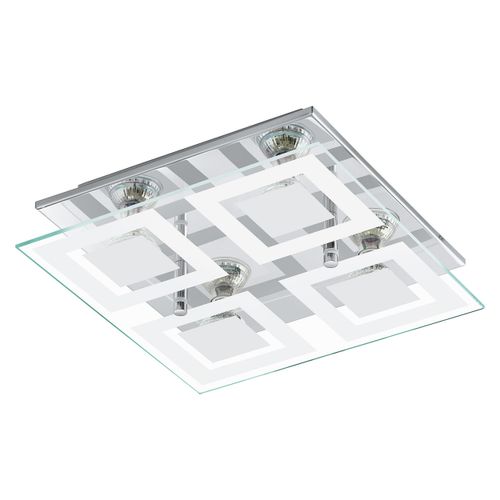 Eglo Almana plafonjera4, led, gu10, 4x3w, d 290 ,krom/staklo  slika 1