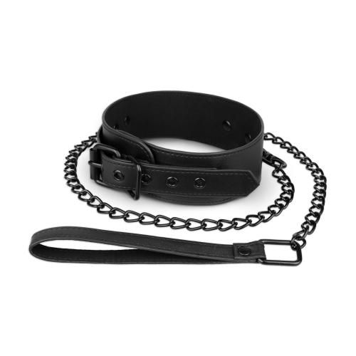 Faux Leather Collar &amp; Chain slika 5