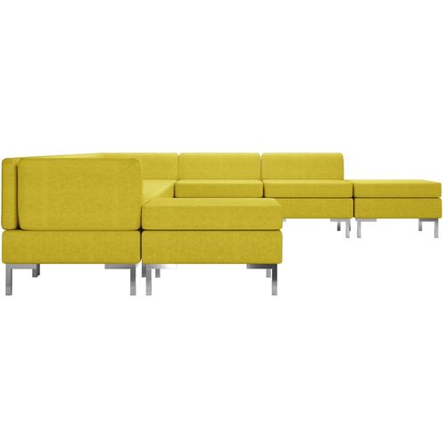 9-dijelni set sofa od tkanine žuti slika 23