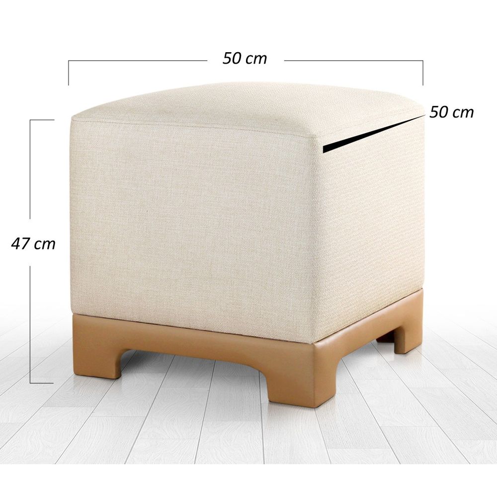 Lenover - Krem, Bež Krem Bež Pouf slika 6
