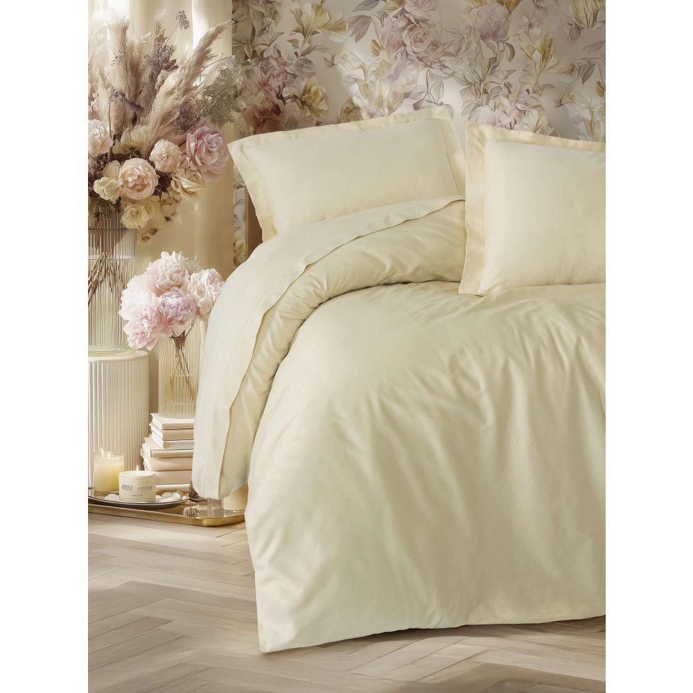 Satin double quilt cover set Elegant, colour: beige slika 1